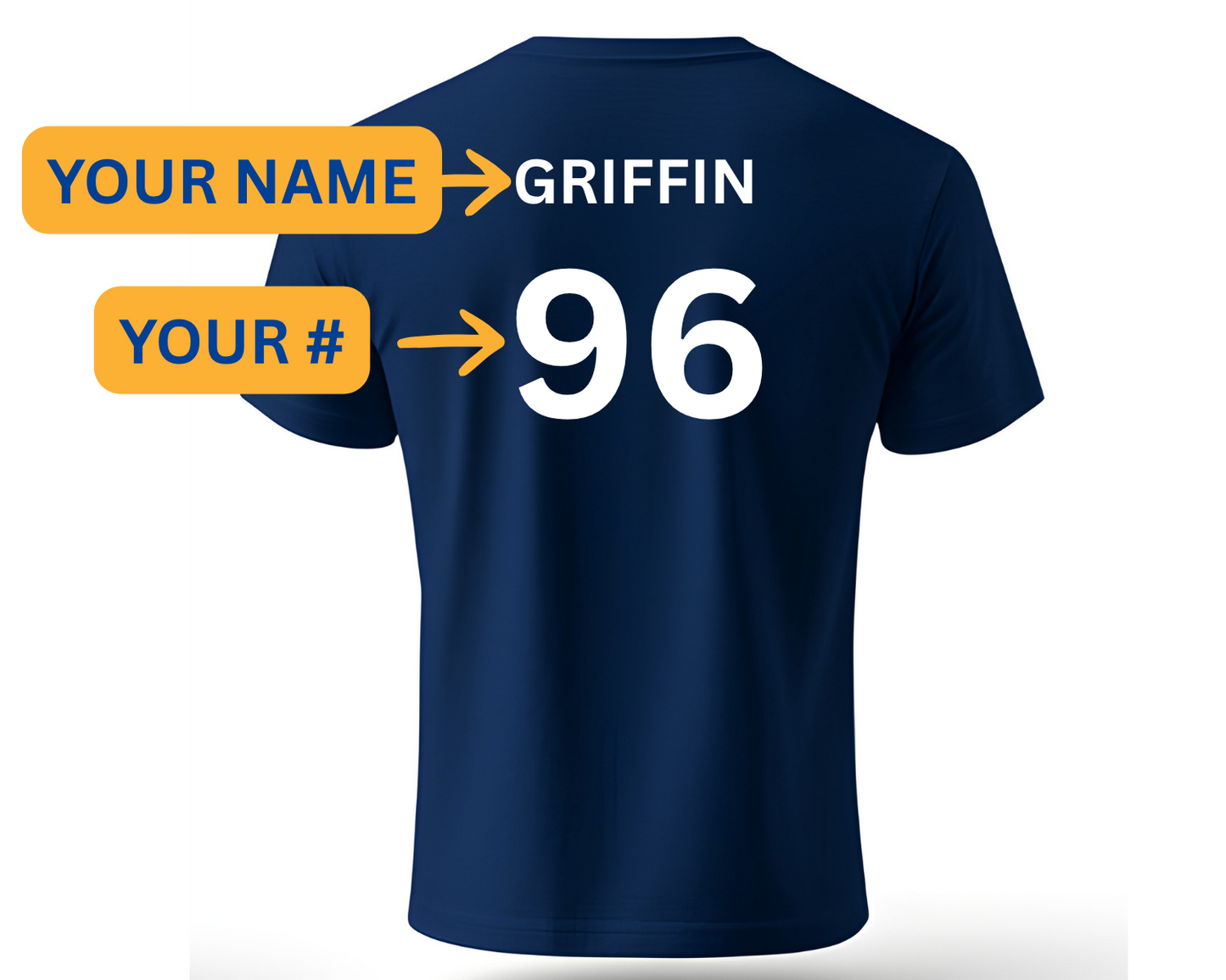 Groovy Style- (Athletics) "Custom Name & Number" 100% Cotton Tee