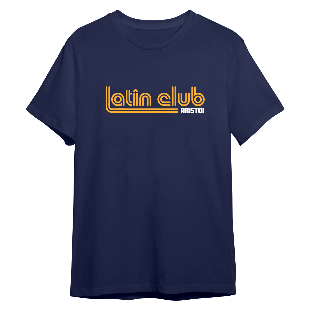 Latin Club navy tee mockup