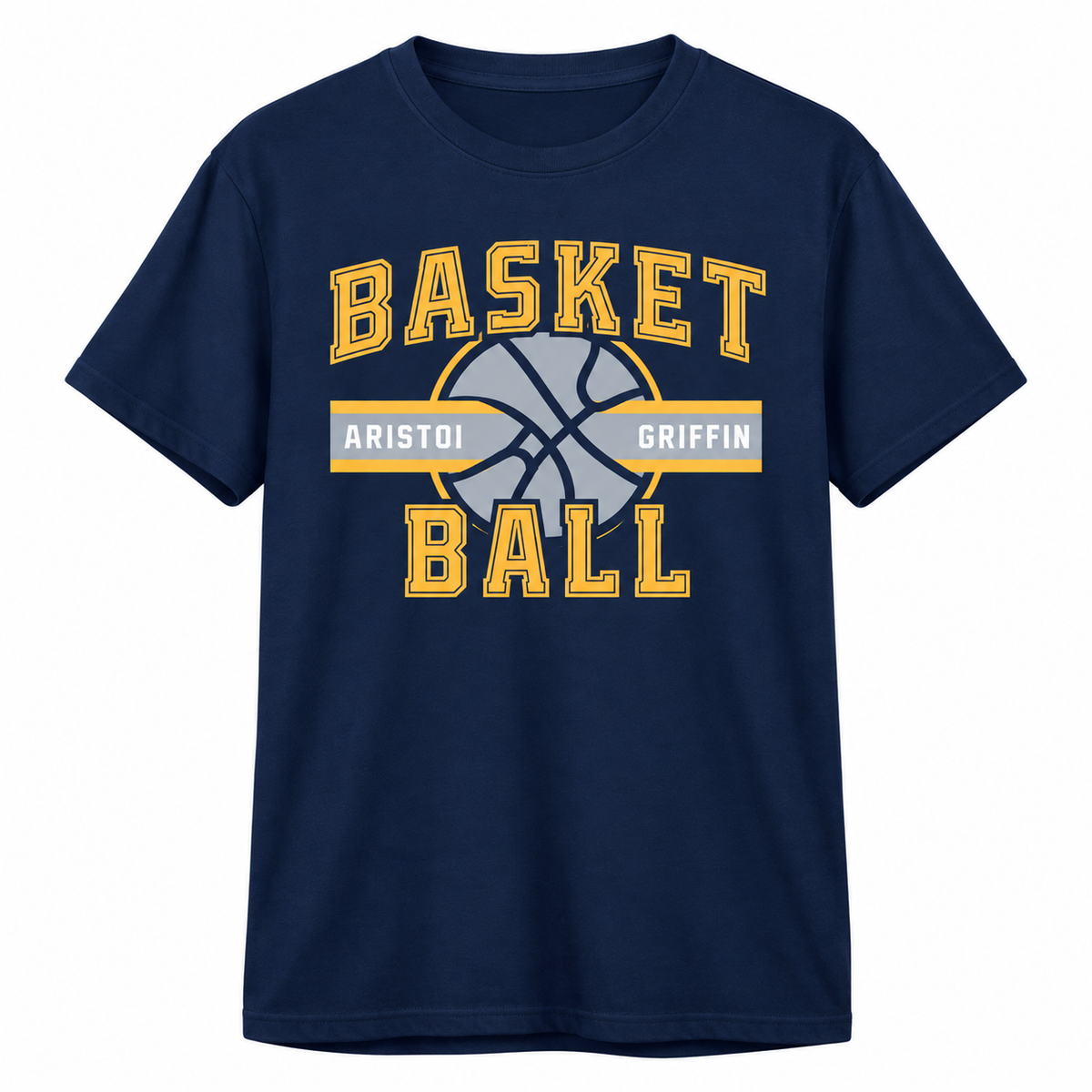 Basket Ball navy tee mockup