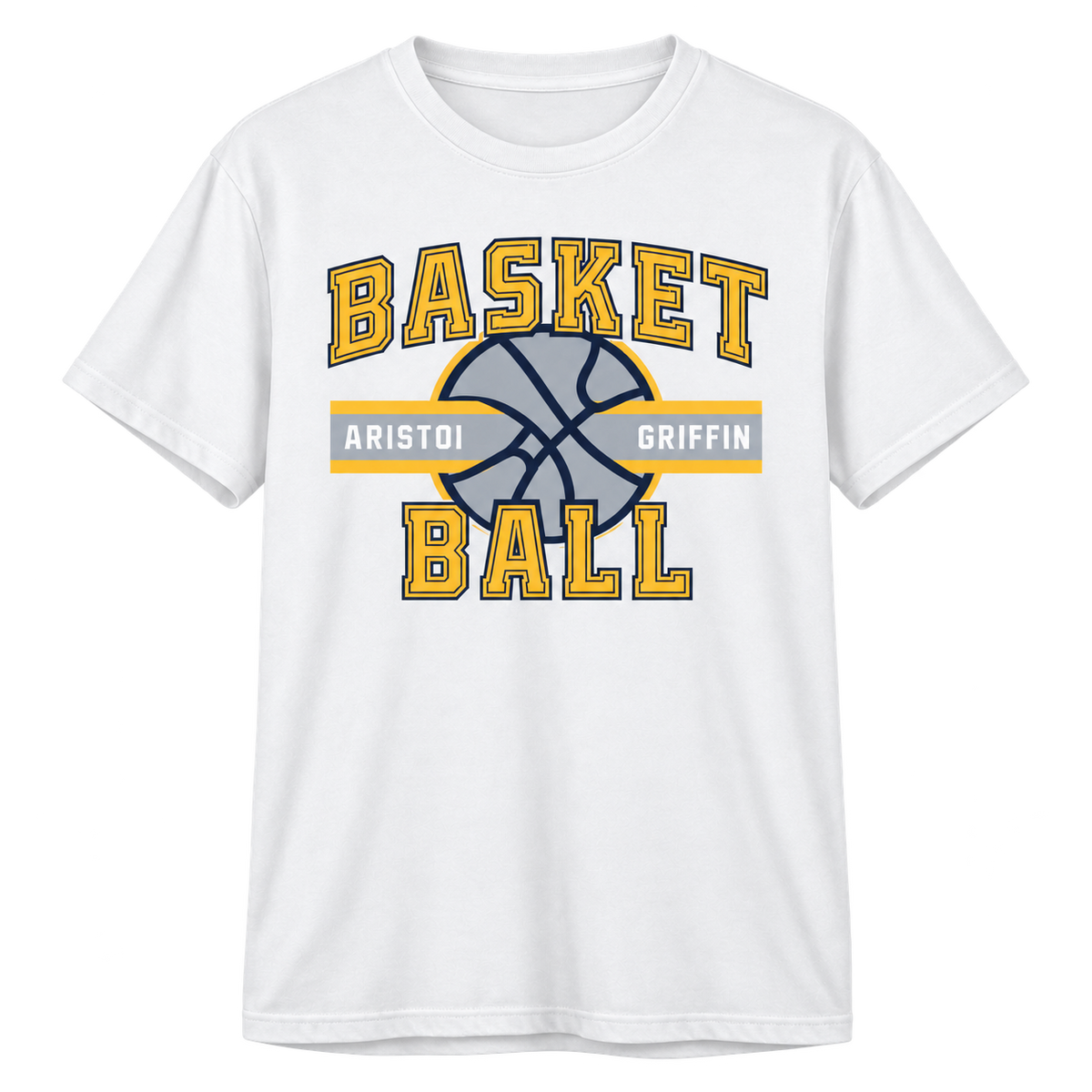 Basket Ball white tee mockup