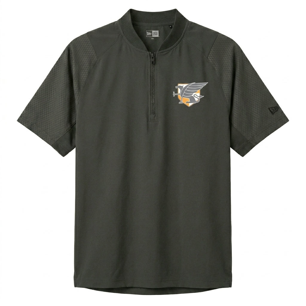 Embroidered Aristoi Logo on a New Era Short Sleeve 1/4-Zip Jacket