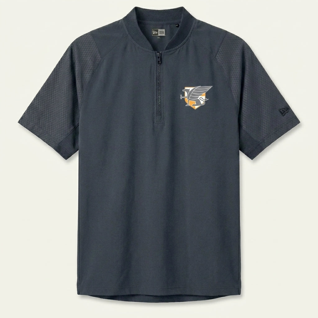 Embroidered Aristoi Logo on a New Era Short Sleeve 1/4-Zip Jacket