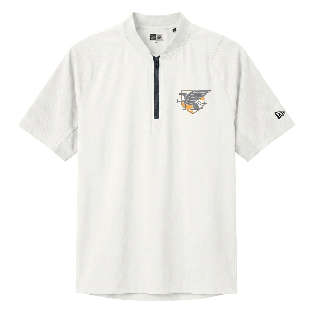 Embroidered Aristoi Logo on a New Era Short Sleeve 1/4-Zip Jacket
