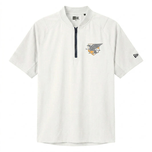 Embroidered Aristoi Logo on a New Era Short Sleeve 1/4-Zip Jacket