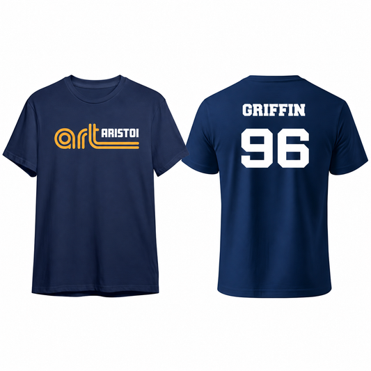 Aristoi art custom name and number tee front and back