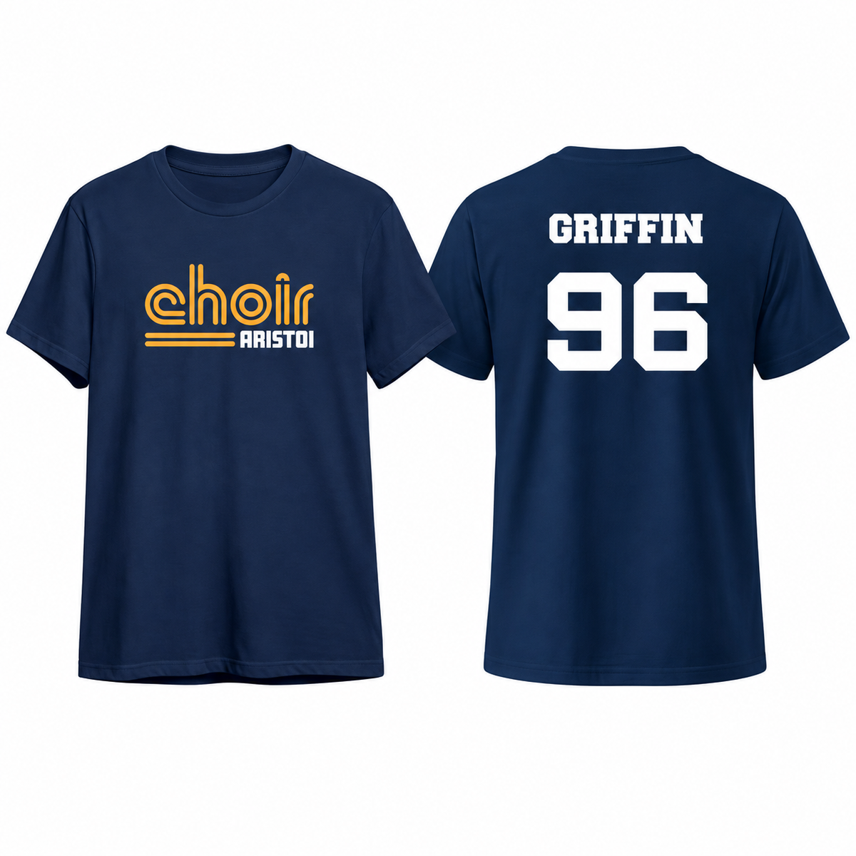 Aristoi choir custom name and number tee front and back