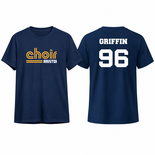 Aristoi choir custom name and number tee front and back