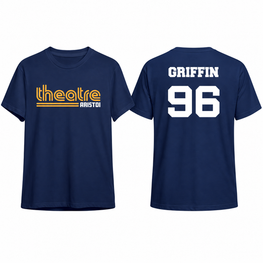 Aristoi theatre custom name and number tee front and back