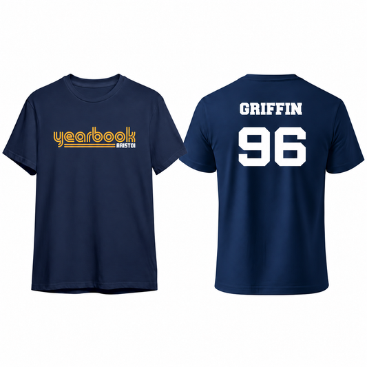 Yearbook custom name and number front and back