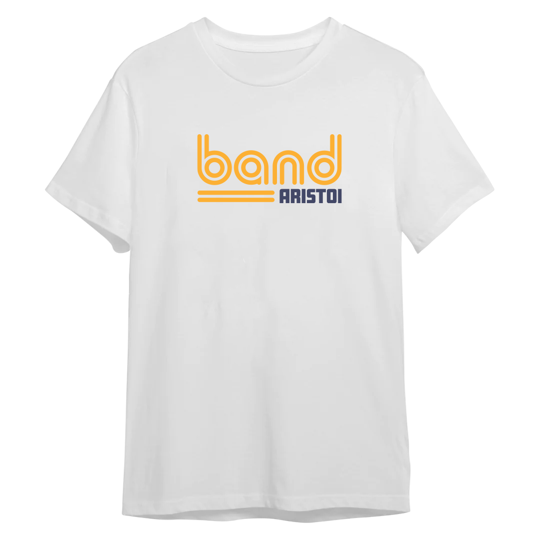 Groovy Style Band 100% Cotton Tee in White