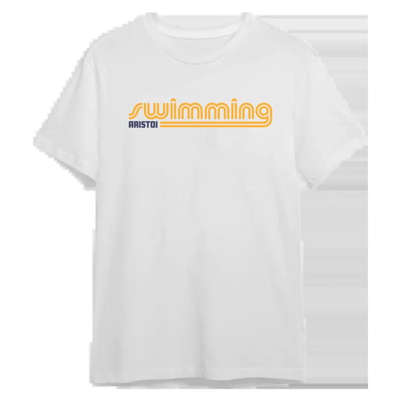 Groovy Style- (Swimming) "Custom Name & Number" 100% Cotton Tee